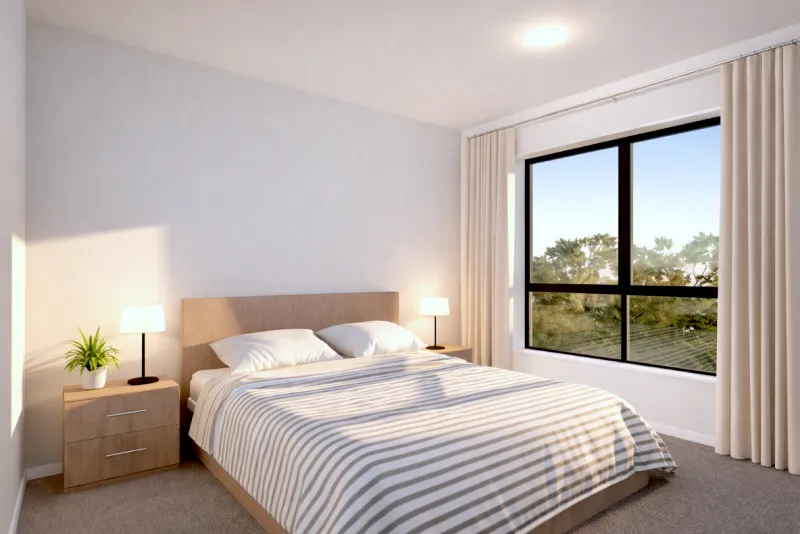 Bedroom — double room with large window